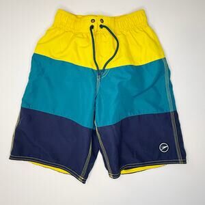 Speedo Swim Trunk Color Block Yellow Blue Kids Medium
